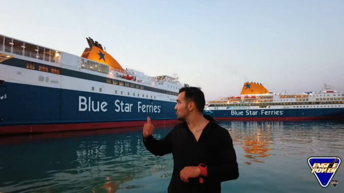 blue star ferries,engine power